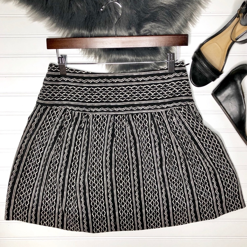 Madewell Silk Black White Aztec Printed Mini Skirt - Picture 12 of 14